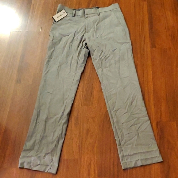 NWT Reaction Kenneth Cole Stretch Slim Fit Men's Gray Dress Pants - 31W X 32L - Picture 1 of 12